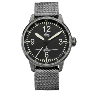 【Laco 朗坤】861901德國工藝 DC-3男錶 手錶 軍錶(自動機械錶 黑色 42MM)