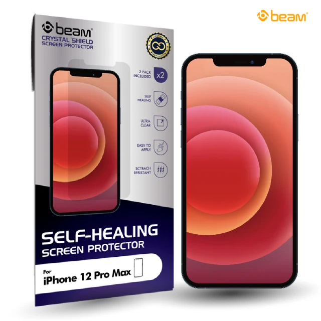 BEAM iPhone 12 Pro Max 自我修復螢幕保護貼(自我修復 透明 iPhone保護貼 2入)