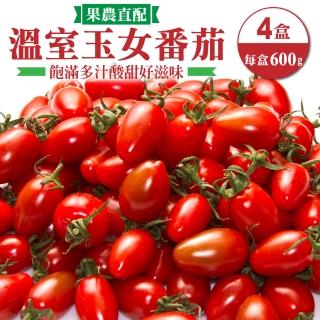 【WANG 蔬果】臺灣溫室玉女番茄600gx4盒(600g/盒)