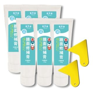 【愛家捷】日韓熱銷珪藻土牆面修補膏6瓶附刮刀2(臺灣製造 填縫修復 防水修飾)