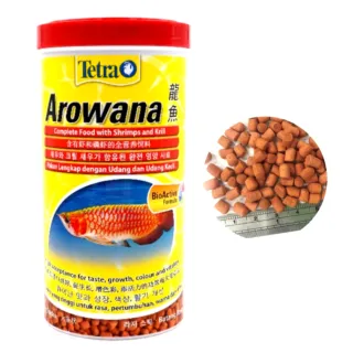 【TETRA 德彩】龍魚飼料-新配方/強化嗜口性1000ml(花羅漢、慈鯛、淡水中大型觀賞魚T182-1)