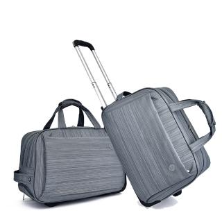 【悅生活】拉桿包 拉桿袋 登機袋 行李袋 23吋質感絲紋拉桿旅行袋(行李箱 購物車 GoTrip 微旅行)