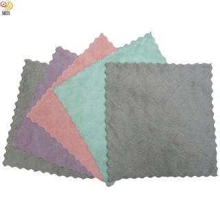 【月陽】超值5入23X23雙面加厚超細纖維珊瑚絨雙層不卡油抹布洗碗巾擦車巾(232305)