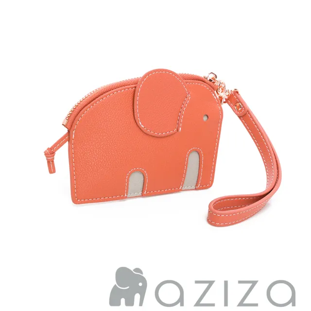 【aziza】小象造型鑰匙零錢包(珊瑚紅)