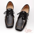 【A.S.O 阿瘦集團】effie網獨款-簡意時尚柔軟鏡面牛皮綁帶低跟鞋(黑)