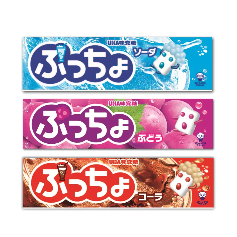【UHA 味覺糖】普超條糖50g(可樂/汽水/葡萄)