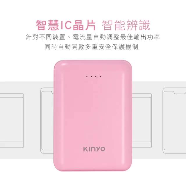 【KINYO】KPB-1280 10000mAh 12W 輕巧行動電源 雙孔輸出