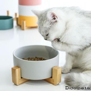 【Dido Pets】日系陶瓷木架寵物碗-單碗款(PT003)