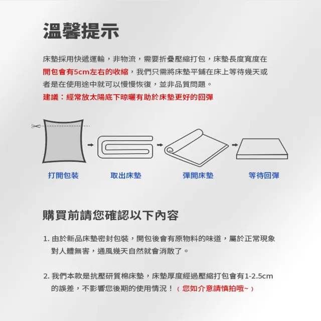 【DaoDi】真五層加厚透氣軟床墊2入組(尺寸雙人加大-180x200cm+-5%)