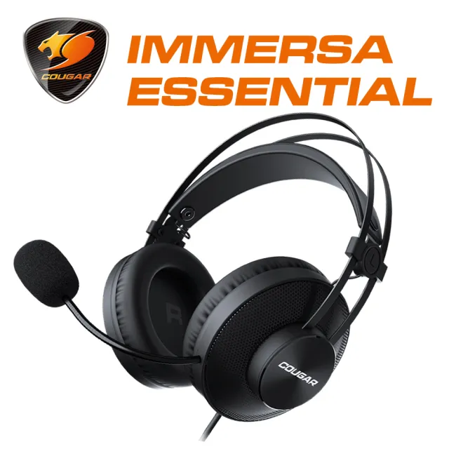 【COUGAR 美洲獅】Immersa Essential 電競包覆式耳機(肋型共振腔體)