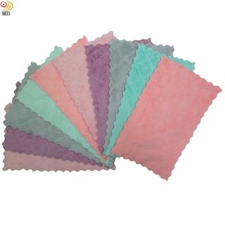 【月陽】超值10入25X14雙面加厚超細纖維珊瑚絨雙層不卡油抹布洗碗巾擦車巾(251410)
