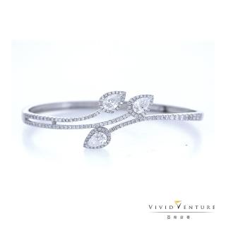 【Vividventure 亞帝芬奇】GIA 1.5克拉 FSI2 三主石 鑽石 手環 Just For You(18K金臺)