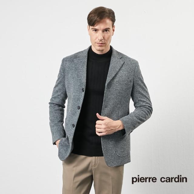 【pierre cardin 皮爾卡登】商務休閒 男款 都會時尚休閒西裝外套-灰色(5205573-96)