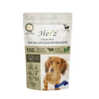 【Herz 赫緻】低溫風乾健康犬糧-無穀紐西蘭草飼牛 100g*4包組(狗飼料、狗乾糧)