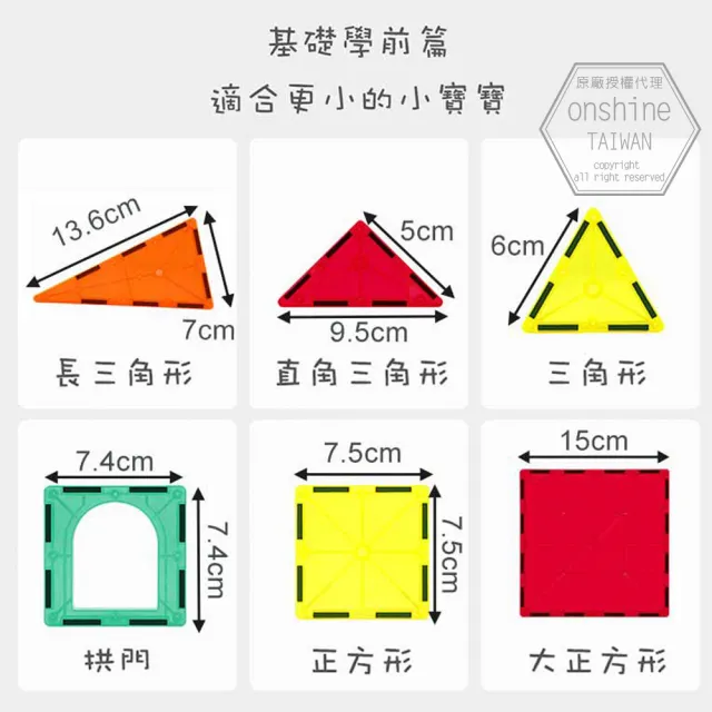 【Onshine】兒童益智彩窗磁力片-32PCS(益智玩具/腦力開發/建構片)