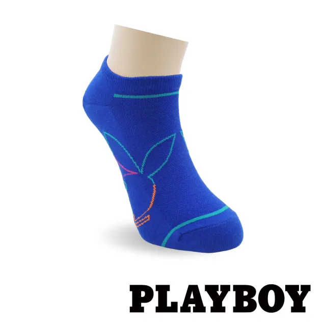【PLAYBOY】霓虹兔女隱形襪-藍(隱形襪/女襪/船襪)