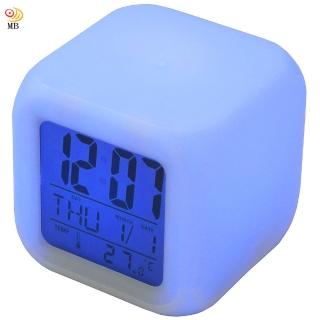 【月陽】七彩變色多功能萬年曆溫度計貪睡鬧鐘(CK-20)