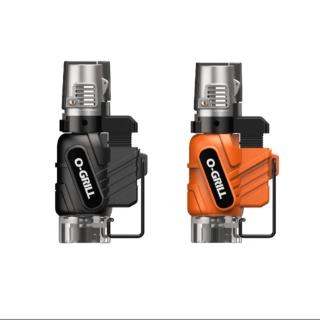 【O-GRILL】【品牌直營】GJ-100 安全防風打火機 黑橘2入組(瓦斯填充式、可調火焰)