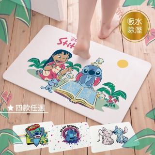【Disney 迪士尼】迪士尼史迪奇 硬式珪藻土 吸水地墊 腳踏墊 吸水(尺寸:60x39x0.9cm)