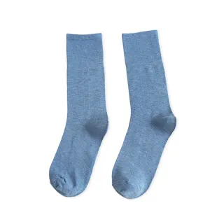 復古質感襪 中筒襪 襪子 長襪 女襪 少女襪 學生襪 堆堆襪 素色 - 3雙入(霧藍)