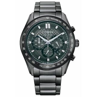 【CITIZEN 星辰】亞洲限定光動能時尚格紋計時手錶 禮物 手錶(CA4457-81H)