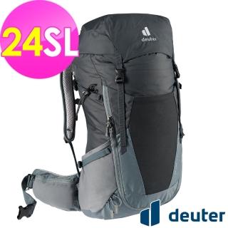 【deuter】FUTURA 24SL透氣網架揹包(3400521黑/水藍/戶外露營/休閒健行/自助旅行/登山包)