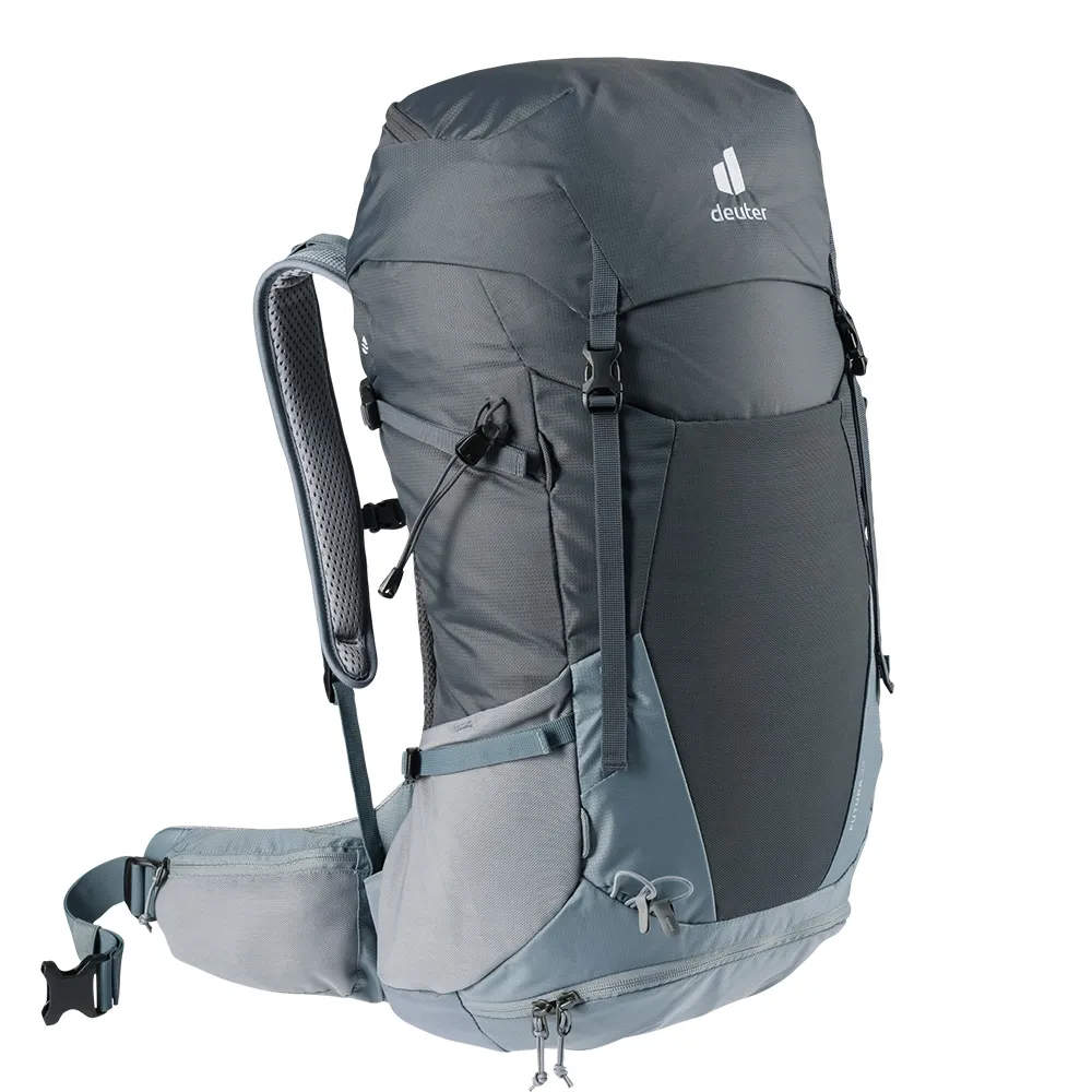 【deuter】FUTURA 32L透氣網架背包(3400821黑/水藍/戶外露營/休閒健行/自助旅行/登山包)