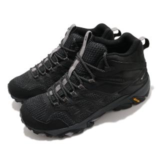 【MERRELL】戶外鞋 Moab FST 2 Mid GTX 男鞋 登山 越野 耐磨 黃金大底 防水 中筒 黑 灰(ML599535)