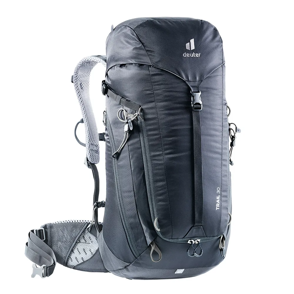 【deuter】TRAIL 30L輕量拔熱透氣背包(3440521黑/戶外休閒包/健行包/登山包)