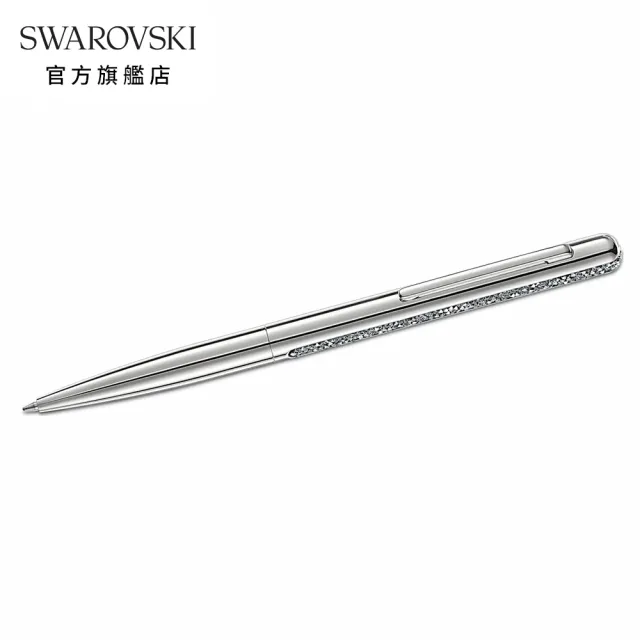 【SWAROVSKI 官方直營】CRYSTAL SHIMMER 白金色水晶圓珠筆 交換禮物(Crystal Shimmer)