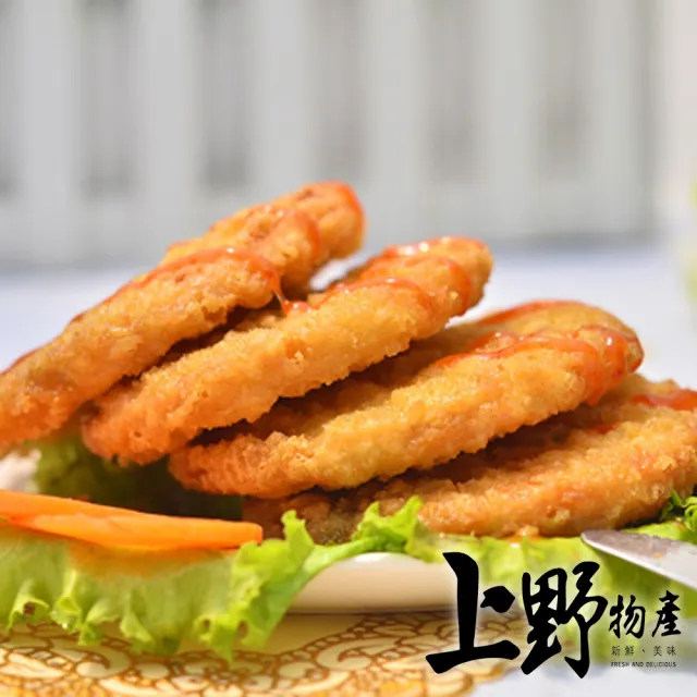 【上野物產】特選紅龍黑胡椒香雞堡排 x4包(500g±10%/10片/包)