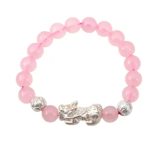 【雨揚】38女王節 純銀貔貅粉晶手鍊