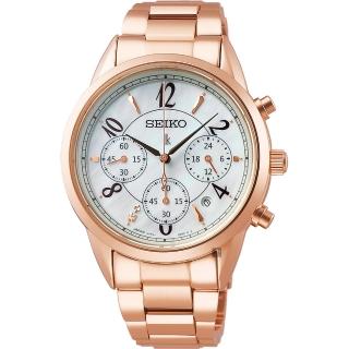 【SEIKO 精工】LUKIA太陽能三眼計時女錶-36.4mm 母親節 禮物 送禮(SSC792J1/V175-0EX0K)