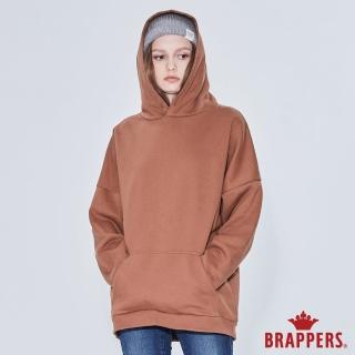 【BRAPPERS】女款 率性大LOGO印花帽T(焦糖色)