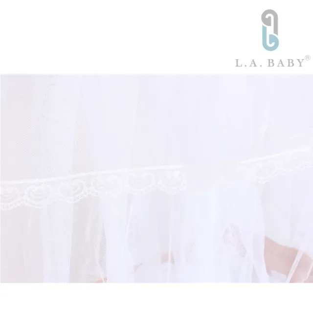 【L.A. Baby】豪華全罩式嬰兒床蚊帳(小床用S/高雅婚紗白色)