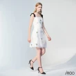 【iROO】白色大花緹花布洋裝