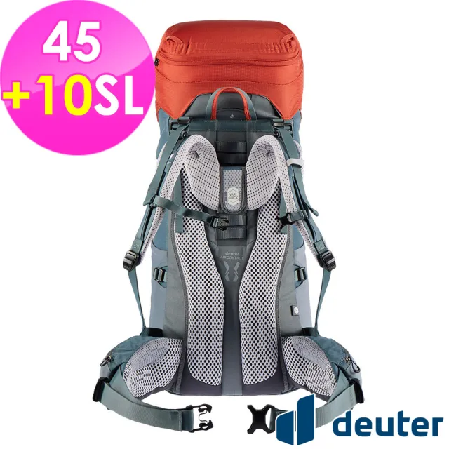 【deuter】AIRCONTACT LITE 45+10SL拔熱式透氣背包(3340421辣椒紅藍/長途登山包/自助背包客/休閒旅遊包)