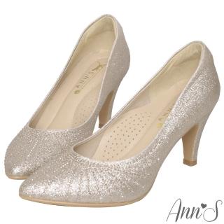 【Ann’S】幸福光芒-手工燙鑽尖頭婚鞋7.5cm-版型偏小(金)