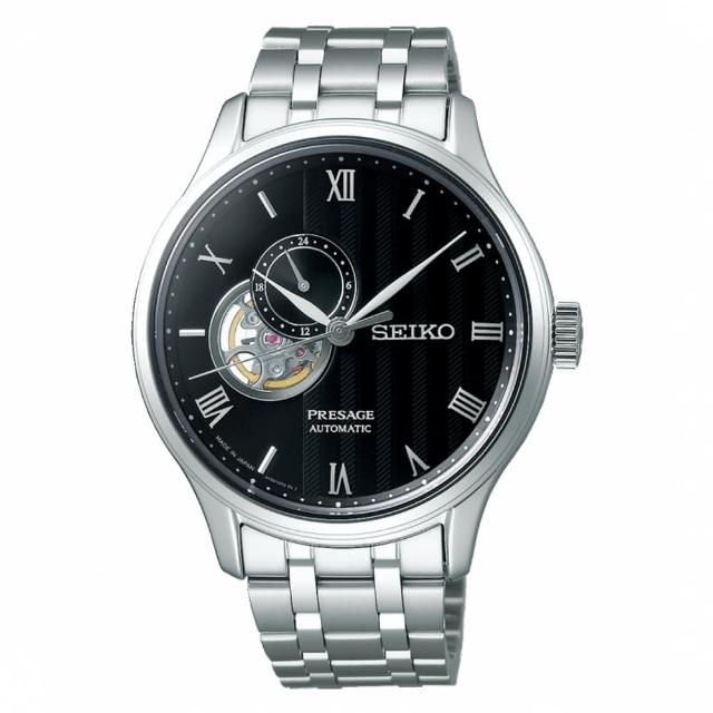 【SEIKO 精工】Presage羅馬開芯機械鋼帶腕錶-41mm(SSA377J1)