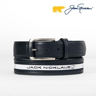 【Jack Nicklaus】金熊GOLF新款真皮LOGO皮帶(黑色)