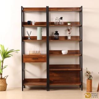 【WAKUHOME 瓦酷傢俱】格萊斯積層木工業風中抽展示架+收納展示架B001-701+702-A