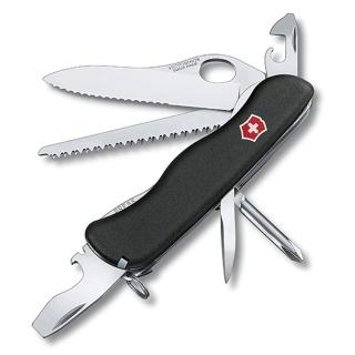 【VICTORINOX 瑞士維氏】12用單手開防滑刀殼 瑞士刀(黑 0.8463.MW3)