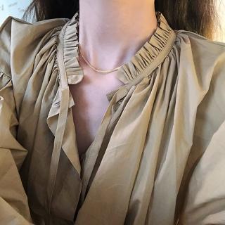 【HaNA 梨花】歐美博主小店長百搭自留蛇骨簡約．金色單層項鍊(鎖骨鍊 短項鍊)