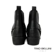 【TINO BELLINI 貝里尼】男款 牛皮粗曠率性方頭短筒靴HM5T0004-1(黑)