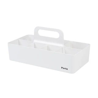 【LITEM 里特】Porta手提可推疊整理盒/大/象牙白(收納盒/小物收納箱/手提式/居家寢室/可堆疊)