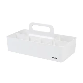 【LITEM 里特】Porta手提可推疊整理盒/大/象牙白(收納盒/小物收納箱/手提式/居家寢室/可堆疊)