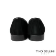【TINO BELLINI 貝里尼】男款 牛麂皮簡約質感橫飾樂福鞋HM3T0006-1(黑)