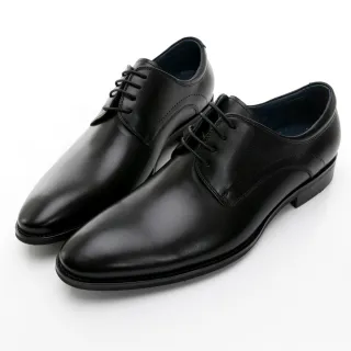 【GEORGE 喬治皮鞋】經典系列 素面漸層刷色綁帶紳士鞋 -黑 115008CZ