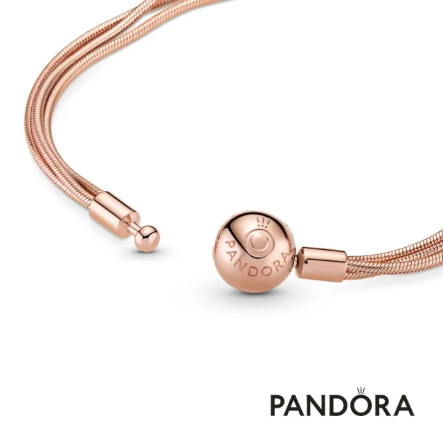 【Pandora官方直營】Pandora Moments 多重蛇鏈：鍍14k玫瑰金