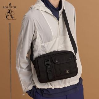 【PORTER INTERNATIONAL】極致主義ULTRA造型率性斜揹包(黑)